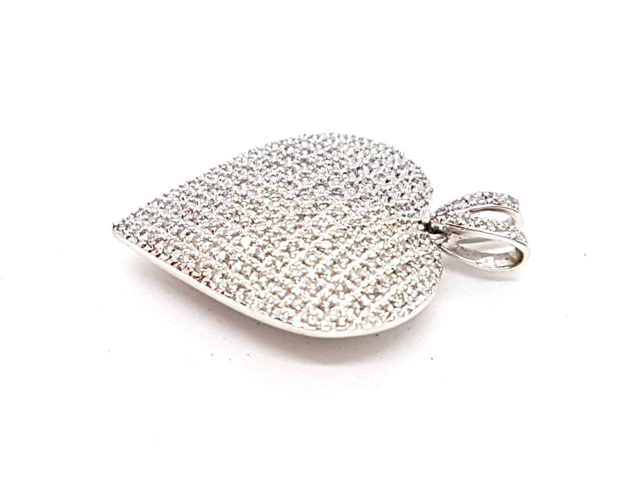 Pendentif Pendentif Coeur Or blanc Diamant 58 Facettes 06411CD