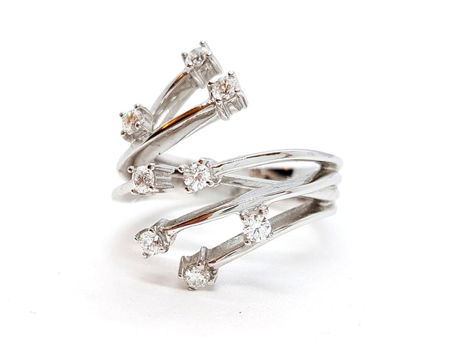 Bague 56 Bague Or blanc Diamant 58 Facettes 06357CD