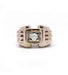 Ring 52 / Yellow / 750‰ Gold Diamond Tank Ring 58 Facettes 230043SP