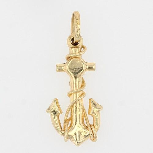 Pendentif Pendentif or jaune ancre de marine 58 Facettes CVP26