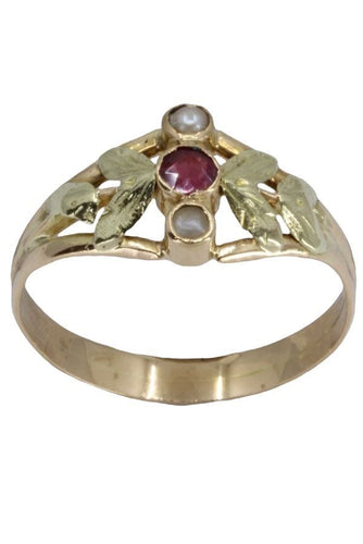 Bague BAGUE NAPOLÉON III PERLES ET RUBIS 58 Facettes 061351