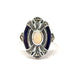Ring Vintage opal enamel silver ring 58 Facettes
