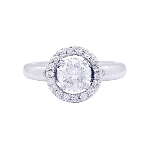 Bague 50 Bague or blanc, diamants. 58 Facettes 33238