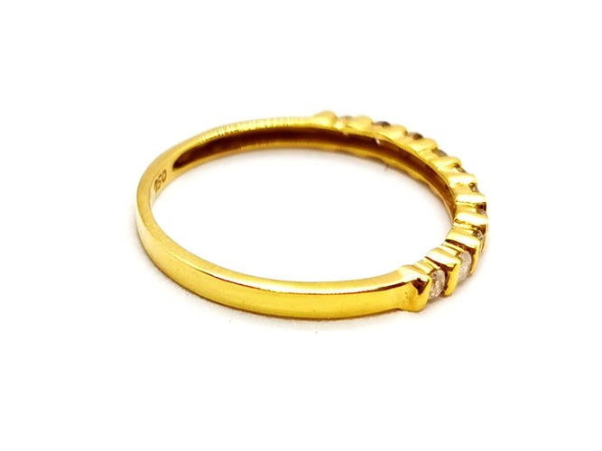 Bague 56 Bague demi alliance Or jaune Diamant 58 Facettes 1178332CD