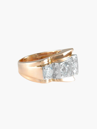 Bague Or Jaune / Diamants / 54 BAGUE "TANK" OR & DIAMANTS 58 Facettes BO/220007 STA