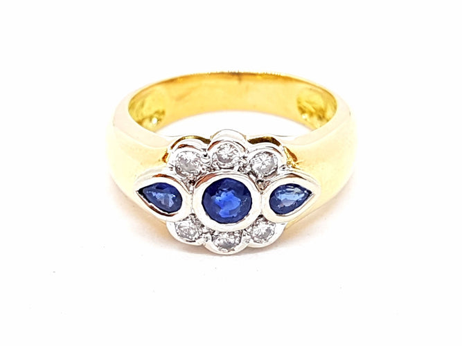 Bague 56 Bague Or jaune Saphir 58 Facettes 00696CN