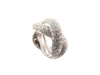 Ring 49 POIRAY ring braid 4 rows in 18k white gold 128 diamonds 2.3ct 58 Facettes 253649