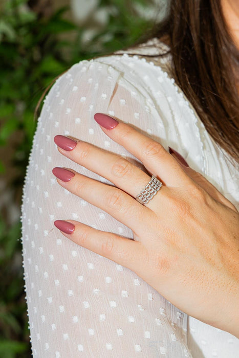 Bague 58 Bague Bandeau Or blanc Diamant 58 Facettes 2618045CN