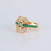 Ring Emeralds Paving Diamonds Ring 58 Facettes 1