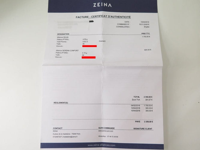 Bague 56 bague zenia alliance giulia platine et diamants 0.62ct t56 diamonds 58 Facettes 250686