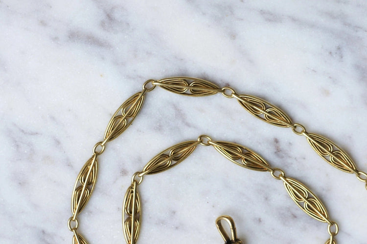 Chaîne de montre ancienne maille filigrane - Main Image