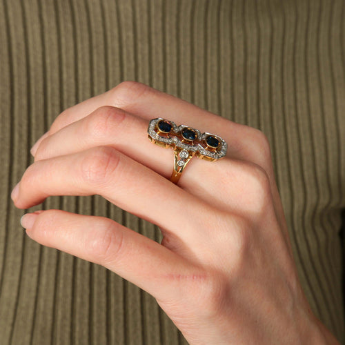 Bague BAGUE STYLE "ART DECO" OR DIAMANTS & SAPHIRS 58 Facettes BO/220088