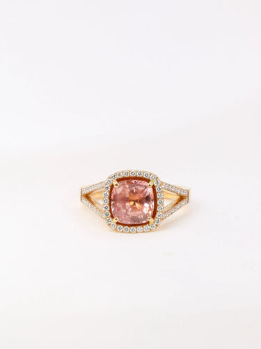 Bague Bague diamants morganite taille coussin 58 Facettes J30