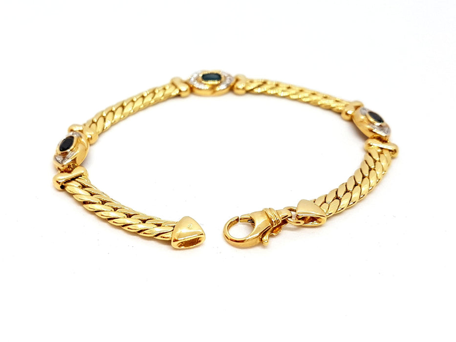 Bracelet Bracelet Maille anglaise Or jaune Saphir 58 Facettes 06457CD