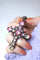 Pendentif Croix ancienne en argent, émail, et pierres du Rhin 58 Facettes