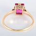 Ring Yellow gold rectangular synthetic ruby ​​ring 58 Facettes