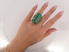 Bague 52 bague en or jaune 18k t52 sertie pierre agate verte 31gr 58 Facettes 253468