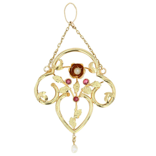 Pendentif Pendentif ancien perles et grenats 58 Facettes 19-188