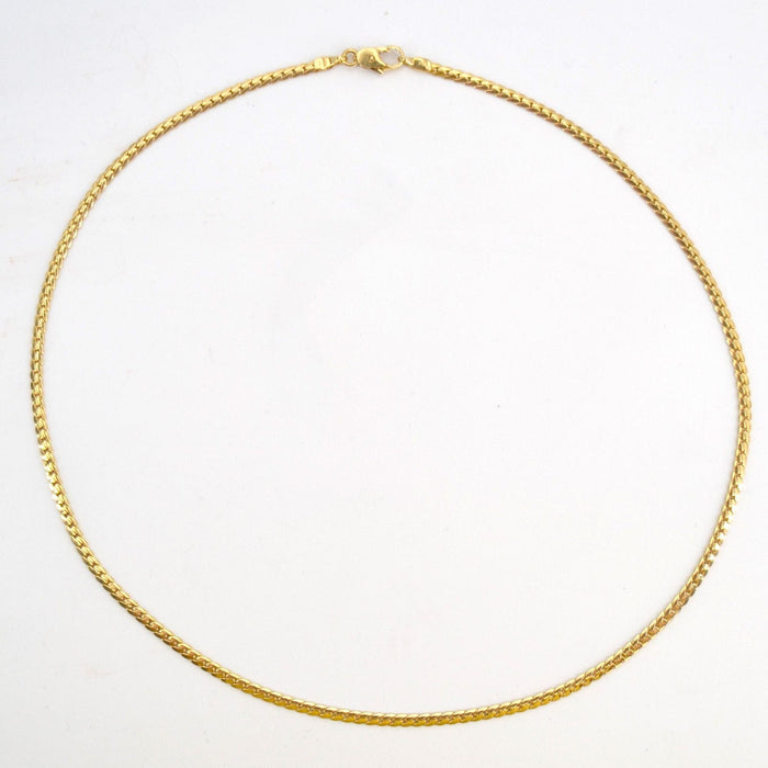 Collier Collier or jaune maille gourmette plate 58 Facettes 21-680A