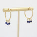 Boucles d'oreilles Créoles en or et perles de verre bleu 58 Facettes 19-070C