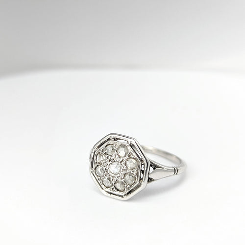 Bague Bague Art Déco or blanc et diamants 58 Facettes 20798