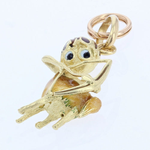 Pendentif Breloque ancienne or émail cupidon 58 Facettes 13-164