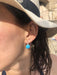 Boucles d'oreilles Boucles d'oreilles Pomellato modèle Capri en or gris et turquoise 58 Facettes