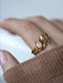 Gold and diamond coiled snakes ring 58 Facettes