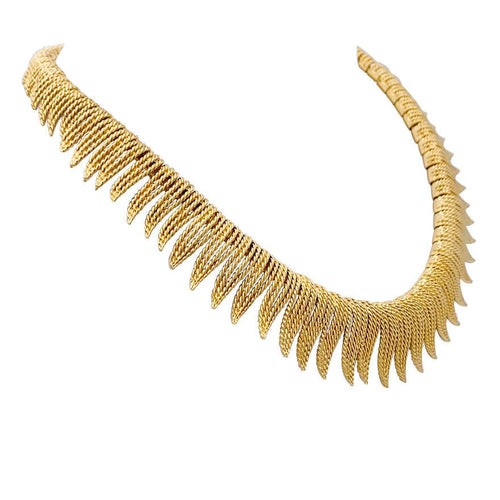 Collier Collier en or jaune à franges de fils torsadés. 58 Facettes 32348