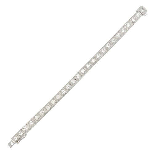 Bracelet Bracelet ancien diamants, platine. 58 Facettes 32158