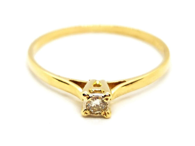 Bague 54 Bague Solitaire Or jaune Diamant 58 Facettes 1292339CN