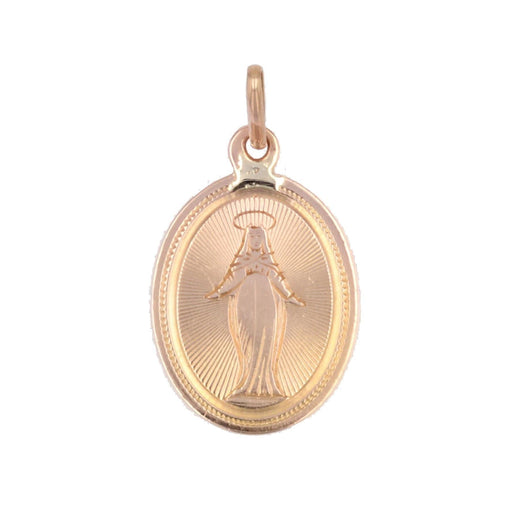 Pendentif Médaille ancienne or rose Vierge Miraculeuse 58 Facettes 07-130A