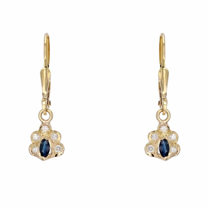 Boucles d'oreilles Boucles d'oreilles d'occasion saphir diamants 58 Facettes 21-679