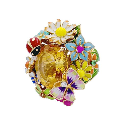 Ring 55 Dior ring, Diorette, citrine, lacquer, yellow gold. 58 Facettes 32435