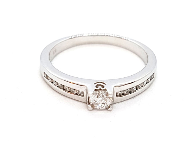 Bague 56 Bague Solitaire Or blanc Diamant 58 Facettes 06351CD