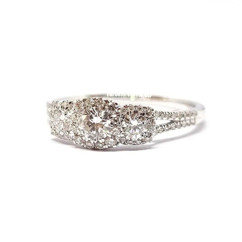 Bague Bague trilogie diamants or blanc 58 Facettes