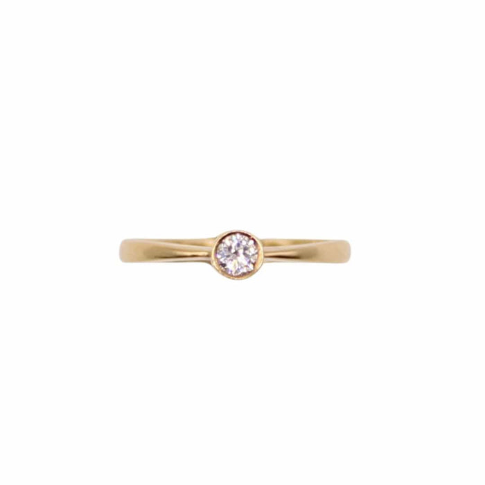 Bague Solitaire en or jaune et diamant serti clos 58 Facettes