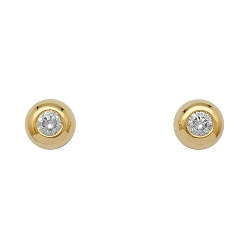 Boucles d'oreilles Puces d'oreilles en or jaune et diamants. 58 Facettes 31223