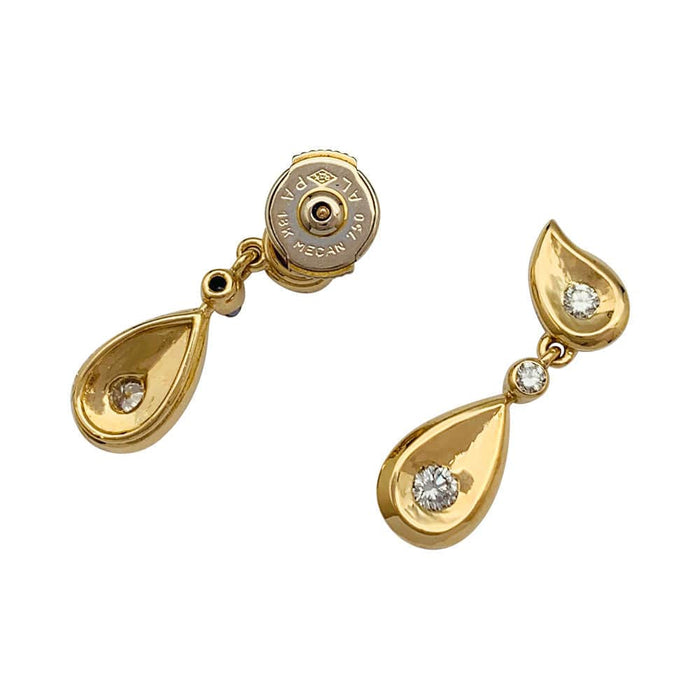 Boucles d'oreilles Boucles d'oreilles vintage Cartier, or jaune, diamants. 58 Facettes 31868