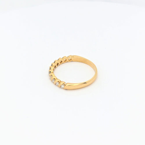 Bague 51 Demi alliance Or jaune Diamants 58 Facettes 28903