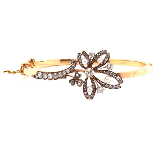 Bracelet Bracelet 19e Or jaune Argent Diamant Perles fines 58 Facettes 24965