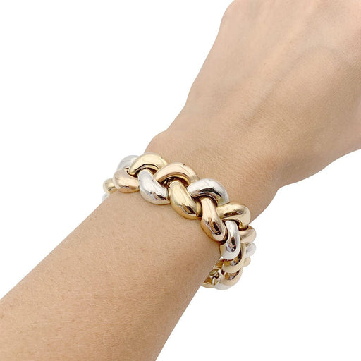 Bracelet Poiray bracelet, "Braid", three tones of gold. 58 Facettes 33041