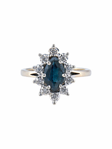 Bague Bague Marquise Saphir et Diamants 58 Facettes