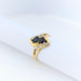 Ring Yellow gold ring with diamonds and sapphires 58 Facettes 24509