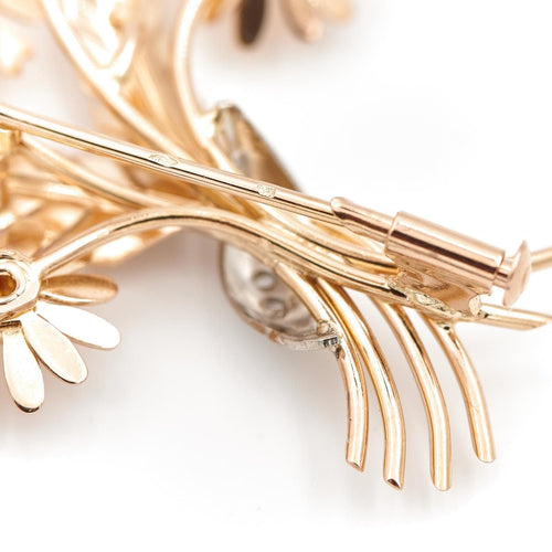 Collier Broche Fleur Or rose Diamant 58 Facettes 1969276CN