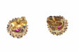 Diamond stud earrings with ruby 58 Facettes 22130-0196