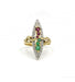 Ring 54 / Yellow and white / 750‰ Gold and 950‰ Platinum Ruby Emeralds Diamonds Ring 58 Facettes 220086R