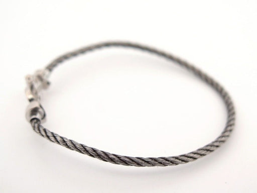 Bracelet bracelet FRED force 10 mm or blanc 18k + cable acier anthracite 58 Facettes 254692