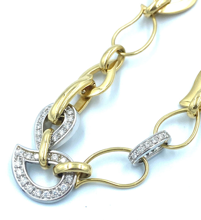 Collier MATTIOLI. Ensemble collier et bracelet 2 ors et diamants 58 Facettes