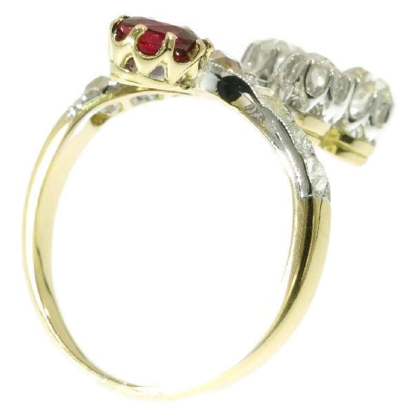 Bague 50 Bague avec diamants et rubis 58 Facettes 16077-0041